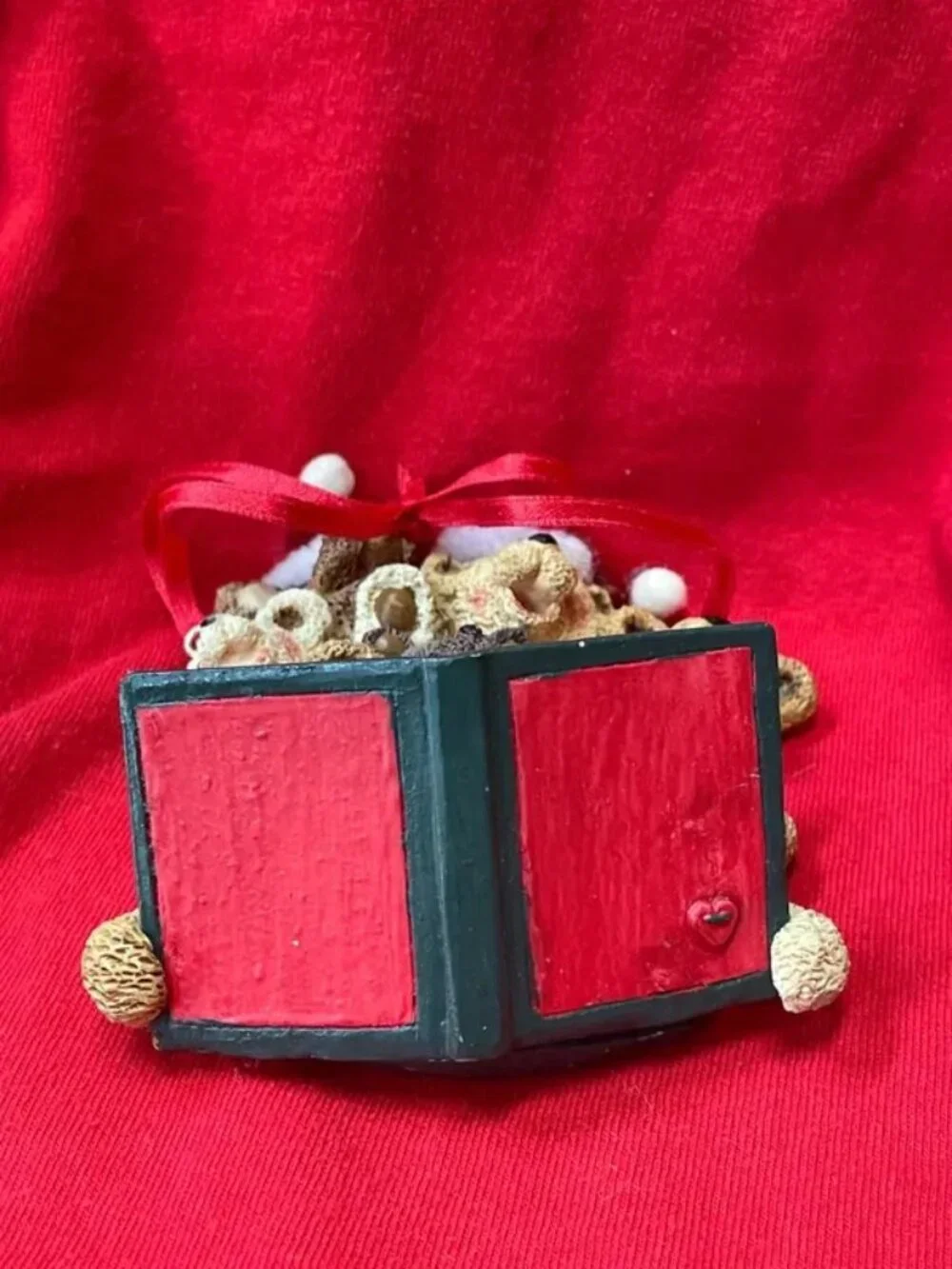 Kurt S. Adler W6546 Holly Bearies Christmas Ornament - Choir Teddy Bears